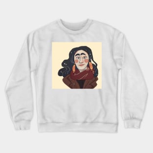 Portait curly lady Crewneck Sweatshirt